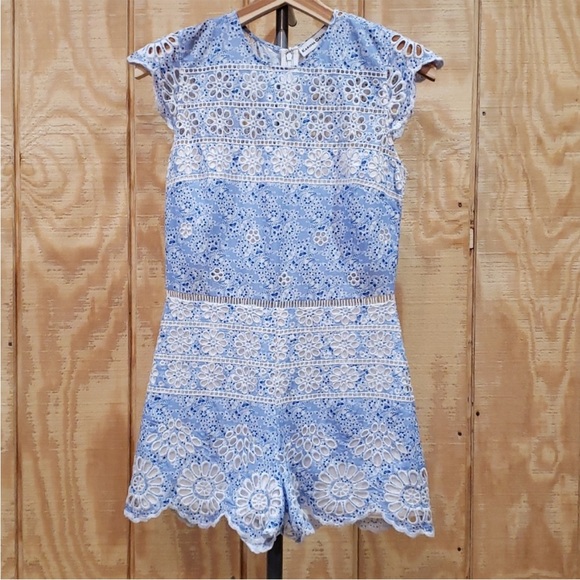 Karina Grimaldi Romper Blue and White - Picture 2 of 6